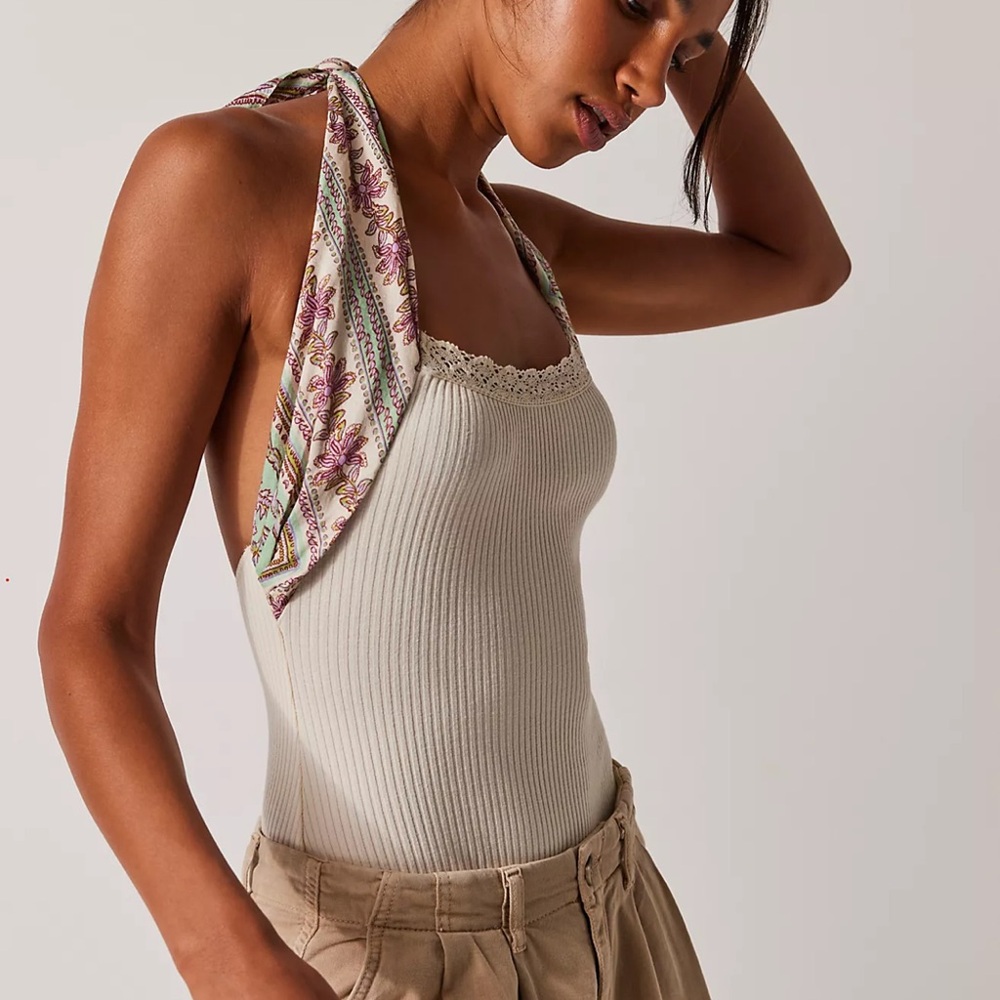 Free People-Eyes For U Halter Bodysuit New in bag with tags